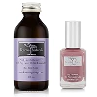 Karma Organic Natural Nail Polish Color with Soybean Lavender Nail Polish Remover - Non Toxic, Vegan, Cruelty Free, Acetone free