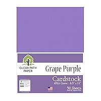 Clear Path Paper - Grape Purple Cardstock - 8.5 x 11 inch - 65Lb Cover - 50 Sheets