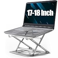 Large Laptop Stand, 17 to 20 Inch Laptop Stand, Heavy Duty Laptop Stand, 25KG Bearing, Sturdy, Anti Fall, a Variety of Height and Angle Adjustment (Silver)