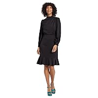 Maggy London Women's High Neck Heavy Charmeuse Dress Workwear Office Event Party Holiday Guest of