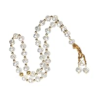 10mm Crystal Beaded Rosary Bracelet 33Beads Islamic Prayer Glass Beads Bracelet With Tassels Ornament Religious Jewelry Rosary Beads Bracelet Men
