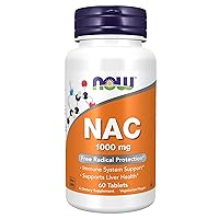 Supplements, NAC (N-Acetyl-Cysteine) 1,000 mg, Free Radical Protection*, 60 Tablets