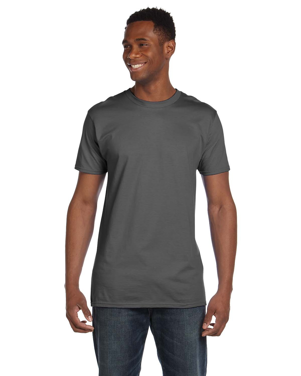 Hanes Men's Nano Premium Cotton T-Shirt (Pack of 2), Smoke Gray, Large