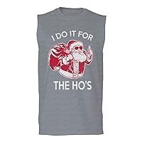 Funny Humor Christmas Santa Claus HO'S Graphic Sarcastic Xmas Novelty Men's Muscle Tank Sleeveles t Shirt