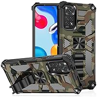 Case for Redmi Note 12 Pro 4G,Camouflage Military Protection [Built-in Kickstand] Magnetic Heavy Duty TPU+PC Shockproof Phone Case for Xiaomi Redmi Note 12 Pro 4G/Note 11 Pro 5G/4G (Army)