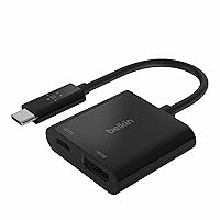 Belkin USB C to HDMI Adapter + USBC Charging Port to Charge While You Display, Supports 4K UHD Video, Passthrough Power up to 60W for Connected Devices, Compatible with MacBook, iPad, Windows
