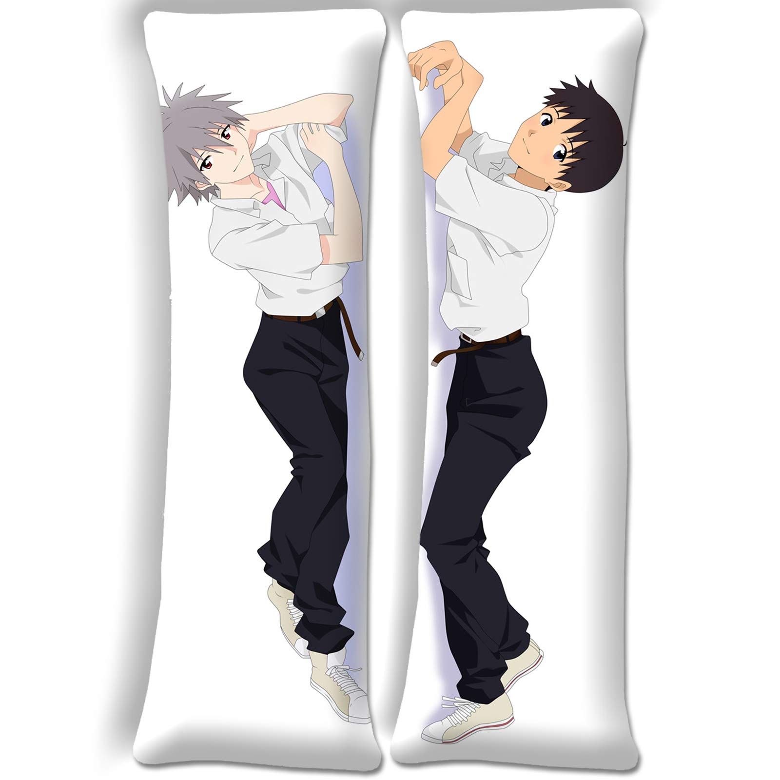 SDMFUNS Neon Genesis Evangelion Eva Shinji Ikari Kaworu Nagisa Body Pillowcase Anime Dakimakura Body Pillow Cover 47.2x16in(120x40cm) Two Way Tricot