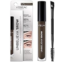 L'Oreal Paris Unbelieva-Brow Longwear Waterproof Tinted Brow Gel, Smudge-resistant, Transfer- Proof, Quick Drying, Easy and quick application with precise brush, Dark Brunette, 0.15 fl. oz.