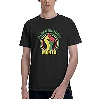Black History Month African American T-Shirts Man's Casual Top Crewneck Short Sleeve Top