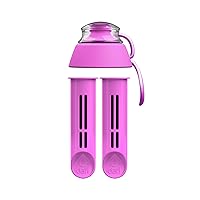 DAFI Water Bottle Filters and Cap Replacements Pink | 2-Pack | Last up to 60 Days | Hiking Water Filter, Personal Filtered Water Bottle, Camping Water Filter | BPA-Free | Made in Europe