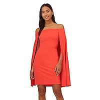 Adrianna Papell Women's Off Shoulder Cape Dress