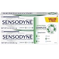 Sensodyne Complete Protection Sensitive Toothpaste For Gingivitis, Sensitive Teeth Treatment, Extra Fresh - 3.4 Ounces (Pack of 2)
