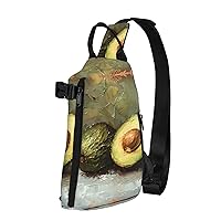 Avocado Print Crossbody Backpack,Travel Hiking Cross Bag Diagonally, Cycling Bag