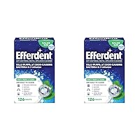 Efferdent Retainer Cleaning Tablets, Denture Cleaning Tablets for Dental Appliances, Minty Fresh & Clean, 126 Count (Pack of 2)