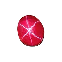 GEMHUB Genuine Approximate 6.30 Ct. 6 Rays Star Red Ruby Oval Shape Loose Gemstone BP-121