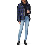 Rent The Runway Pre-Loved Blue Plaid Puffer Jacket