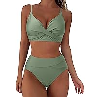 Women's Slimming and Shielding Two Swimsuit for Women with Straps Ruffled Bathing Suits for Women