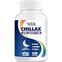 Chillax Stress Anxiety Mood | Sleep Aid + Immune Defense, 8 in1 Formula, W/Melatonin, L-Theanine, Zinc, Vitamin D3, Elderberry 60 Vegan Capsules