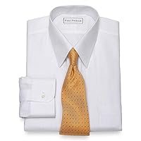 Paul Fredrick Men's Non-Iron Cotton Herringbone Straight Collar Dress Shirt