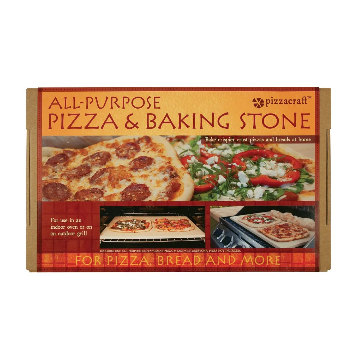 Pizzacraft PC9899 Rectangular ThermaBond Baking and Pizza Stone for Oven or Grill, 20