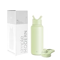 Simple Modern Water Bottle with Straw and Chug Lid Vacuum Insulated Stainless Steel Metal Thermos Bottles | Reusable Leak Proof BPA-Free Flask for Sports Gym | Summit Collection | 32oz, Sandy Seas