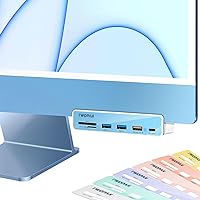 USB C Hub Multiport Adapter for iMac, 6 in 1 USB C to USB Adapter iMac 2023/2021 iMac M3/M1, USB Port Hub with USB 3.0 Ports, SD, MicroSD Card Readers & 7 Color Panels