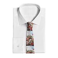 Men'S Tie Classic Neckties Novelty Causal Skinny Tie Wildflower Floral Print Business Neckties For Party Wedding