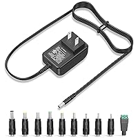 6V 1A 0.5A Charger 6.0V 1.0A Power Cord AC Adapter 6W Switching Power Supply DC 6V 1000mA 500mA Adaptor Regulated Transformer with 10 Interchangeable Jacks Plug UL Listed