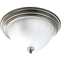 Progress Lighting P3817-09 2-Light Close-To-Ceiling with Etched Ribbed Glass, Brushed Nickel