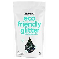 Hemway Eco Friendly Biodegradable Glitter 100g / 3.5oz Bio Cosmetic Safe Sparkle Vegan for Face, Eyeshadow, Body, Hair, Nail and Festival Makeup - Chunky (1/40