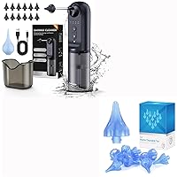 Water Powered Ear Cleaner, Electric Ear Wax Removal Kit- Waterproof, USB Rechargeable, 4 Pressure Settings, Triple Jet Stream- Safe & Effective Electric Ear Cleaner w/Basin, Syringe Bulb & 24 Tips