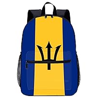 Flag of Barbados Travel Laptop Backpack Lightweight 17 Inch Casual Daypack Shoulder Bag for Men Women