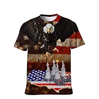 Unisex Novelty Vintage T-Shirt American-Flag Graphic-Colors Fashion Casual Short-Sleeve Fashion Softstyle Summer Workout Tee