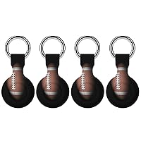 American Football Rugby Airtag Holder Case Silicone Airtag Case with Keychain GPS Item Finders Accessories Airtag Tracker Cover 4PCS