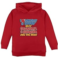 Old Glory I Love Mommy & Daddy Grandma & Grandpa The Best Toddler Hoodie Red 4T