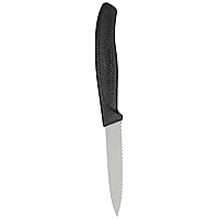 3.25 Inch Swiss Classic Paring Knife with Serrated Edge, Spear Point, Black