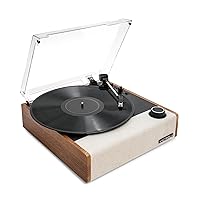 Victrola Eastwood II Record Player, Oak Finish Turntable with Speakers, Bluetooth 5.1 and Vinyl Stream Technology, Vintage Style 3-Speed Vinyl Player, Audio Technica AT-3600LA Cartridge