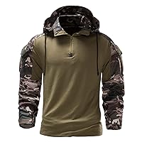 Men's Military Tactical Hoodie Outdoor Pullover Hooded Sweatshirt Retro Camouflage Print Hoody Raglan Sleeve Sweater