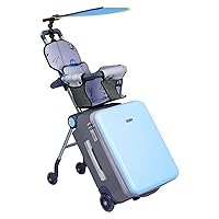 Expandable Luggage with Spinner Wheels,Large Suitcases with Child Seat Design,Hard Luggage for Women and Men,20 inch Hardside Carry on Luggage for Travel (Blue visor)