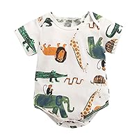 Infant Girl Tops Animal Print Short Sleeved Crawling Clothes Package Farting Leotard for Toddler Girls Gymnastics