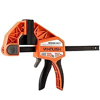 Vanquish Quick Release Bar Clamps/Spreader for Woodworking, One-Handed Wood Clamps, Heavy Duty 300 Lbs Load Limit, 6-Inch, 3611