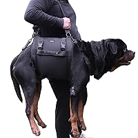 Dog Carry Sling, Emergency Backpack Pet Legs Support & Rehabilitation Dog Lift Harness for Large Dogs, Dog Carrier for Senior Dogs Joint Injuries, Arthritis, Up and Down Stairs (Black, XXL)