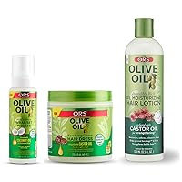 ORS Olive Oil Hold & Shine Wrap/Set Mousse, Fortifying Cream Hair Dress, Olive Oil Incredibly Rich Oil Moisturizing Hair Lotion infused with Castor Oil for Strengthening - Bundle