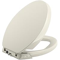KOHLER K-5588-96 Purefresh Quiet-Close with Grip-Tight Bumpers Elongated Toilet Seat, Biscuit,2.50 x 14.10 x 19.17 inches