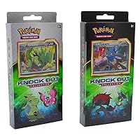 Pokemon TCG: Knock Out Collection Random Deal | Get 3 Rare Foil Lucario, Bisharp, and Zoroark OR Tyranitar, Shiftry and Vivillon | Plus 2 Booster Packs Trading Card Set