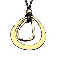 Leather Necklace for Women Boho Choker Necklace Long Cord Leather Pendant Bohemian Neckalce Vintage Alloy Pendant Leather Rope Necklace Wooden Necklaces for Women