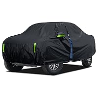 Truck Cover with Door Zipper Waterproof All Weather, Pickup Truck Cover Outdoor Sun UV Rain Dust Protection,Universal Fit Ford F150/Chevy Silverado/Ram 1500/Length Up to 240 Inch