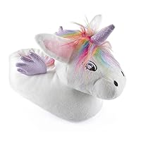 Childrens Plush 3D Novelty Unicorn Slippers (Small)