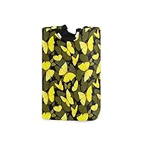 ALAZA Yellow Butterflies on Black Background Laundry Basket with Handles, Durable Laundry Hamper Bag Collapsible Cloth Storage Bin for Home Bedroom Bathroom College Dorm