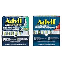 Advil Liqui-Gels 200mg Ibuprofen 50x2 Liquid Filled Capsules 200mg Ibuprofen 50x2 Coated Tablets Pain Relief Medicine Bundle